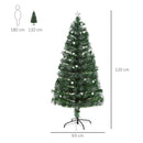 Albero di Natale Artificiale 120 cm 130 Rami con Luce LED Fibre Ottiche  Pino Verde