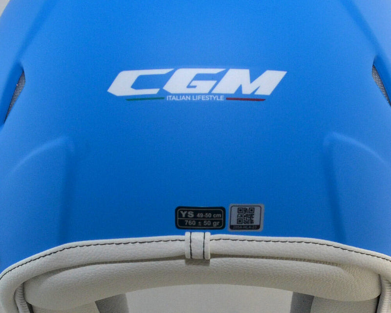 Casco Demi-Jet per Bambini Visiera Lunga CGM Magic Mono 205A Azzurro Opaco Varie Misure