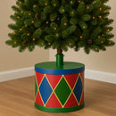 Base Albero di Natale Tamburo 35x34.5 cm Attacco Universale Decorazione Natalizia
