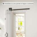 Porta Scorrevole a Libro Pieghevole a Portafoglio 70x210 cm con Superficie Verniciabile in MDF e Acciaio Bianco      