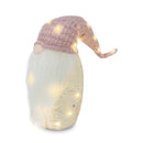 Gnomo di Natale H87 cm con Luci e Cappello Rosa