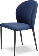 Set 2 sedie Imbottite 45x58x86,5 cm In Tessuto Tiffany  Ghibili Lux Blu Notte