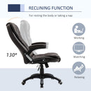 Sedia Poltrona Presidenziale da Ufficio 67x72x110-120 cm in Similpelle Marrone