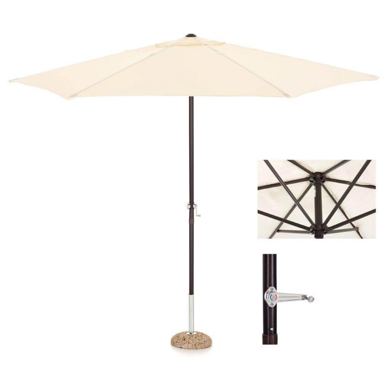 Ombrellone da Giardino Ø3 m Palo Ø38 mm in Ferro e Poliestere Garden Ecrù