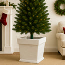 Base Albero di Natale Vaso Bianco Supporto 40x40x41 cm con Attacco Universale