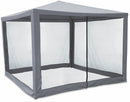 Gazebo da Giardino in Metallo 3x3m con Zanzariera Soriani Dakar Grigio