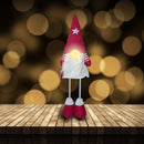 Gnomo di Natale H50 cm con Luce Grigio e Rosso