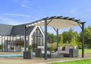 Pergola da Giardino 3,4x3,3x2,4 m in Alluminio con Telo di Copertura 140g/mq Ecrù