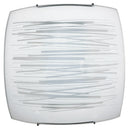 Plafoniera 1xE27 Ganci Cromo Vetro Lastra Bianco Decorato Righe Orizzontali E-Energy Manuela
