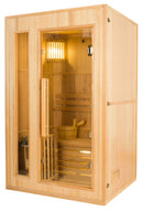Sauna Finlandese ad Infrarossi 2 Posti 120x110 cm H190 in Legno di Abete Zen 2