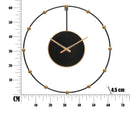 Orologio da Muro Pearl Ø61x4,5 cm in Ferro Nero