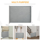 Cancelletto per Cani Estensibile 115x82,5 cm in Poliestere e Acciaio Bianco e Grigio   
