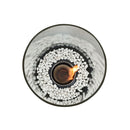 Camino a Bioetanolo da Pavimento Ø26,5x80 cm TALOS per Interni ed Esterni in Vetro e Acciaio Nero Opaco