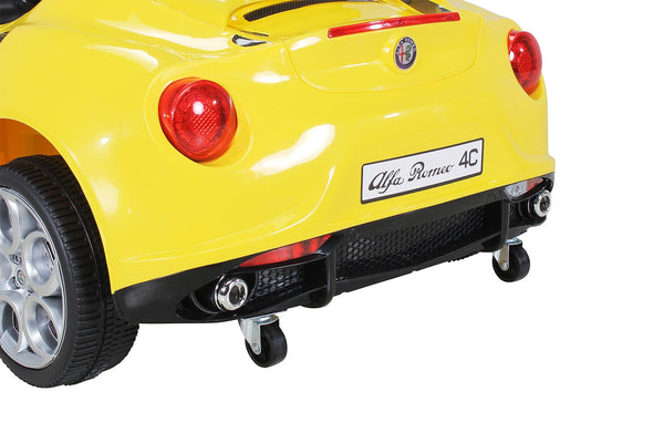 online Voiture électrique pour enfants 12V avec permis Alfa Romeo 4C Jaune