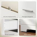 Libreria a Muro 79x39,5x182,2 cm con 3 Ripiani Aperti e 3 Cassetti in Legno Bianco      
