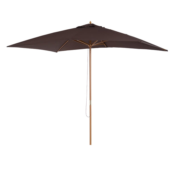 Parasol de jardin 2x2,95 m Mât Ø38 mm en Bois Marron sconto