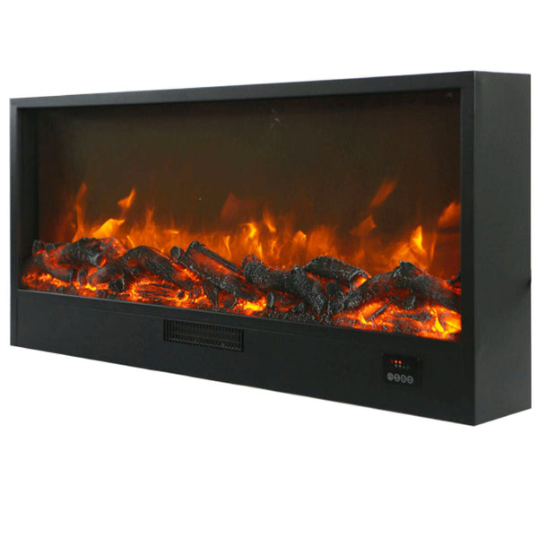 prezzo Cheminée Électrique Encastrable Effet Flamme 108x20x50,7 cm 1500W Sined Ispica 108 Noir
