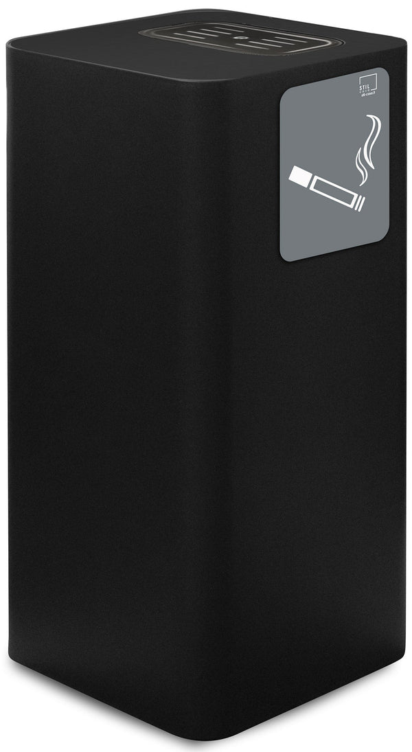 online Poubelle de collecte 30x30xh65 cm en acier peint avec bac supérieur noir