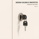 Armadio Porta Attrezzi 60x40x165 cm con Serratura Ante e Ripiani Regolabili Capacità 80 kg in Acciaio Crema      