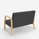 Divano 2 Posti 112x70x80 cm in Legno e Tessuto Grigio Scuro