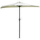 Ombrellone da Terrazza 260x135 cm a Mezzaluna con Apertura a Manovella Beige   