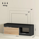 Mobile TV Moderno da 60" con Armadietto 140x40x48 cm 2 Ante e Ripiano Aperto in Legno Ingegnerizzato Nero e color Legno      