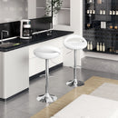 Set 2 Sgabelli da Bar Altezza Regolabile Seduta in ABS Bianco  