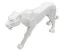 Statua Pantera 70x32,5x18 cm in Poliresina Bianco