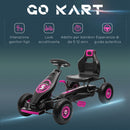 Go Kart a Pedali per Bambini 5-12 Anni 121x58x61 cm in Metallo e PP Rosa e Nero   