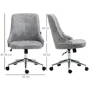 Sedia da Ufficio Operativa 56x63x85-95 cm in Tessuto in Microfibra Grigio