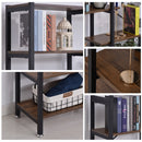 Libreria 6 Ripiani 100x30x182 cm in Legno e Metallo  Nera