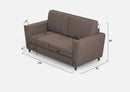 Divano 2 Posti 152x85x85 cm Yasel in Tessuto Talpa