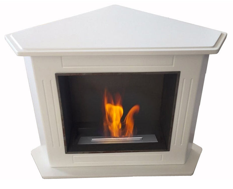 Camino a Bioetanolo da Pavimento Angolare 85x65 cm Vannini Donatello Bianco