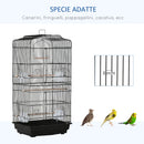Voliera Gabbia per Uccelli 46,5x35,5x92 cm in Metallo e Plastica Nero