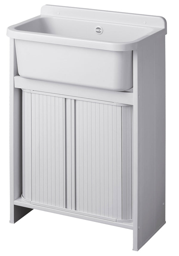 Meuble pour lavabo en PVC 55x34x85 cm 2 Portes Forlani Orazio Blanc prezzo