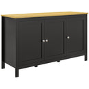 Mobile Contenitore 120x40x70 cm con 2 Armadietti a 2 Ripiani Regolabili su 3 Altezze in MDF Nero e color Legno      