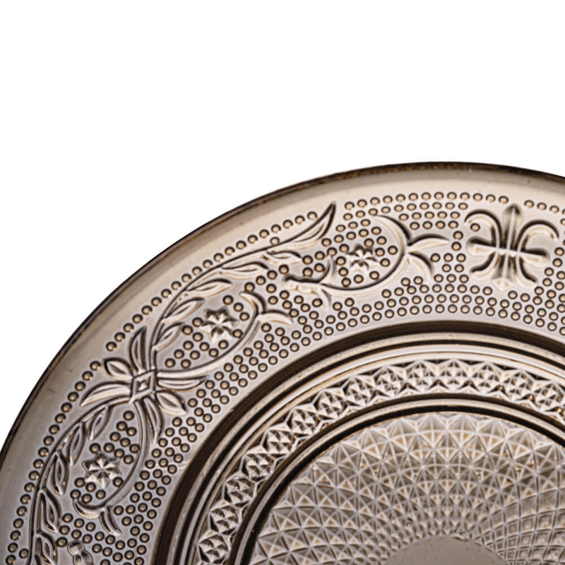 Set 6 Piatti Pane Ø15 cm  in Vetro VdE Tivoli 1996 Imperial Ecrù Ambra e Fumè