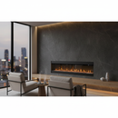 Camino Elettrico da Parete o Incasso Velar 182x20x48 cm Effetto Fiamma Telecomando in MDF Nero Opaco