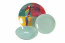 Servizio Piatti 18 Pezzi in Porcellana e Gres Multicolor Villa d'Este Home Tivoli Parrot Groove