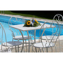 Tavolino da Giardino in Ferro Quadrato 70x70x71cm Old Bianco