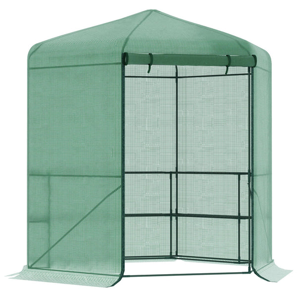 acquista Serre de jardin 3 étagères 225x194x215 cm en acier et polyéthylène vert