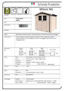 Casetta Box da Giardino per Attrezzi 2,30x2,13m Senza Pavimento in Legno Abete 19mm Milovic NG