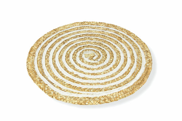 Lot de 6 sets de table ronds en raphia Ø39 cm VdE Tivoli 1996 Spirale acquista