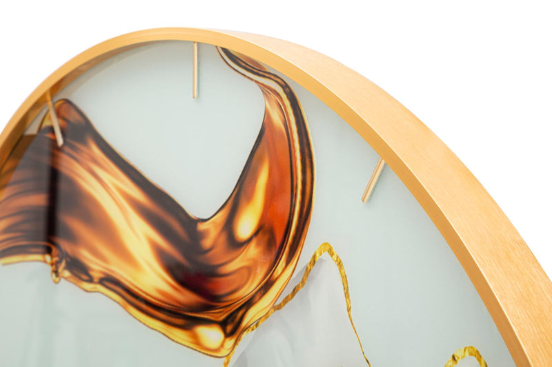 Orologio da Parete Rose 5x80x5 cm in Vetro MDF e Metallo Multicolor