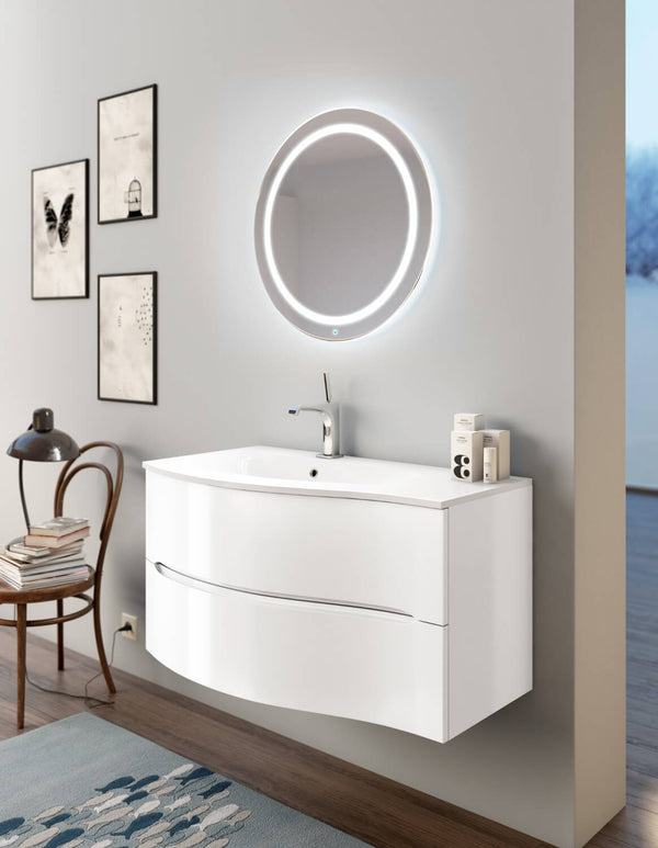 Meuble Salle de Bain Suspendu 91,5cm TFT Swing Blanc Chrome 3S sconto