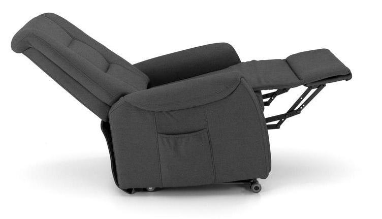 Poltrona Alzapersona Elettrica 1 Motore in Mirofibra Grigio Scuro