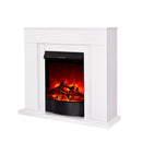 Camino Elettrico da Pavimento 85x95x30 cm Effetto Fiamma 1600W Arthur & Corsica Bianco