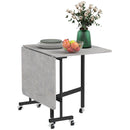 Tavolo Pieghevole Salvaspazio per 4-6 Persone con Ruote 120x80x73 cm Grigio 