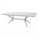 Tavolo Bali 150/200x90x75 h cm in Legno di Acacia Bianco