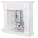 Camino Decorativo da Pavimento 99,7x103,4x27 cm con Specchio  Marina Plus Bianco